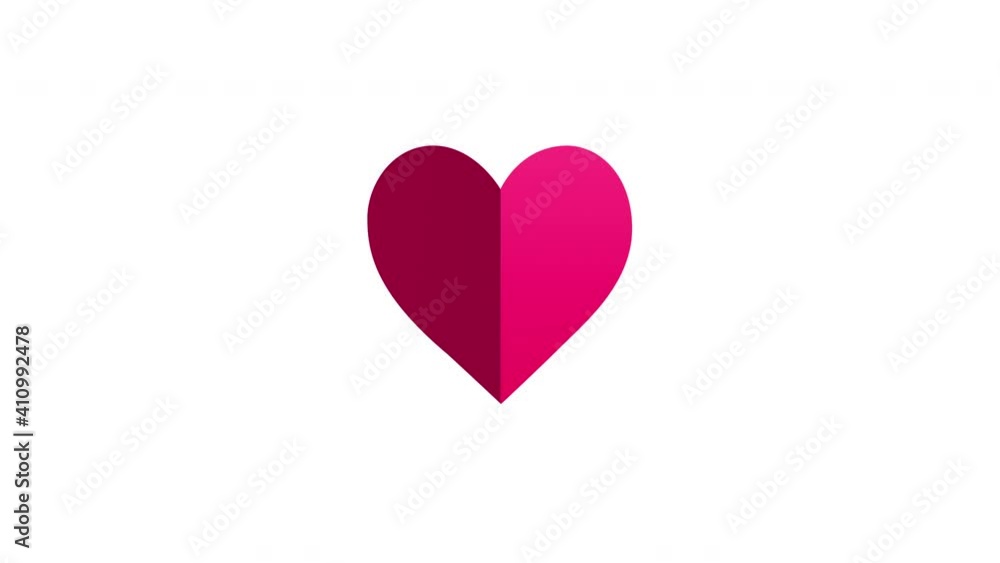 2d folding pink heart symbol cartoon flying animation, seamless looping, Valentine's Day concept, isolated on white background. 2d folding pink heart symbol cartoon flying animation, seamless looping, Valentine's Day concept, isolated on white background.