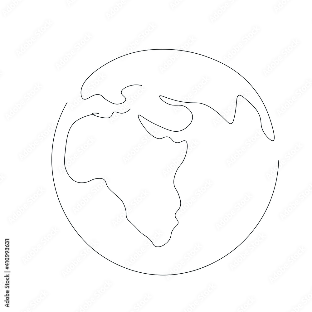World glob drawing on white background, vector illustration World glob drawing on white background, vector illustration
