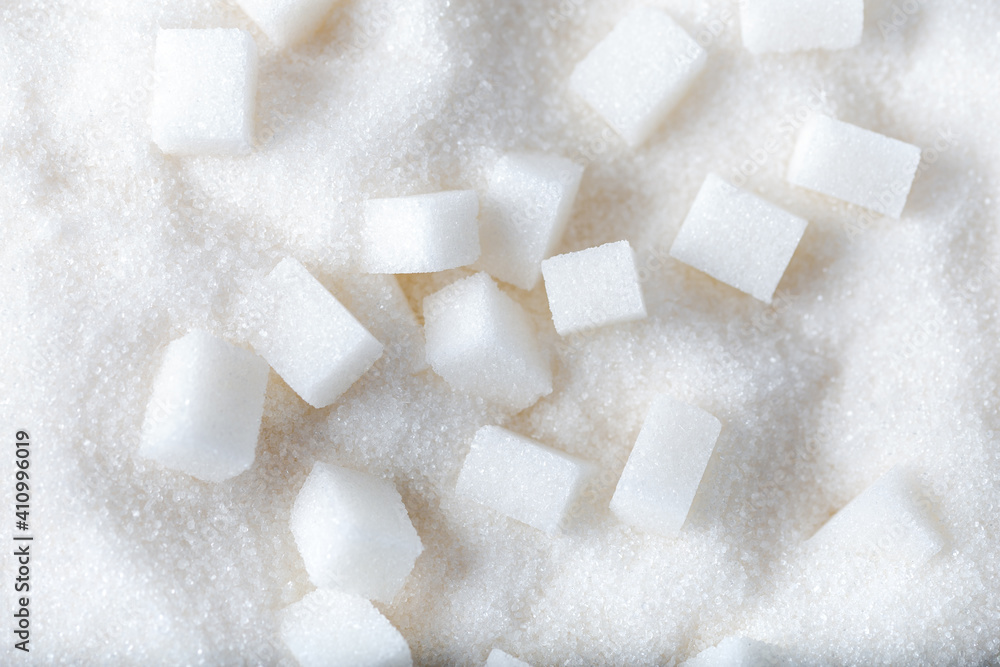 sugar cubes on a white background sugar cubes on a white background