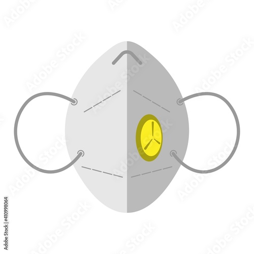 Vector illustration, isolated object, respirator on a white background. Simple flat style.