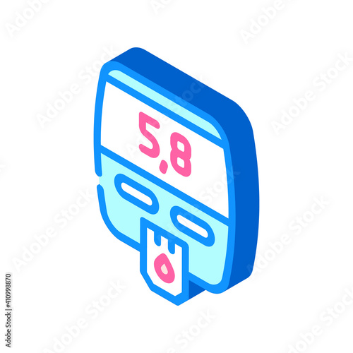 blood glucose meter device isometric icon vector illustration