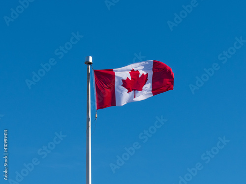 Canada Flag Blowing in the Wind