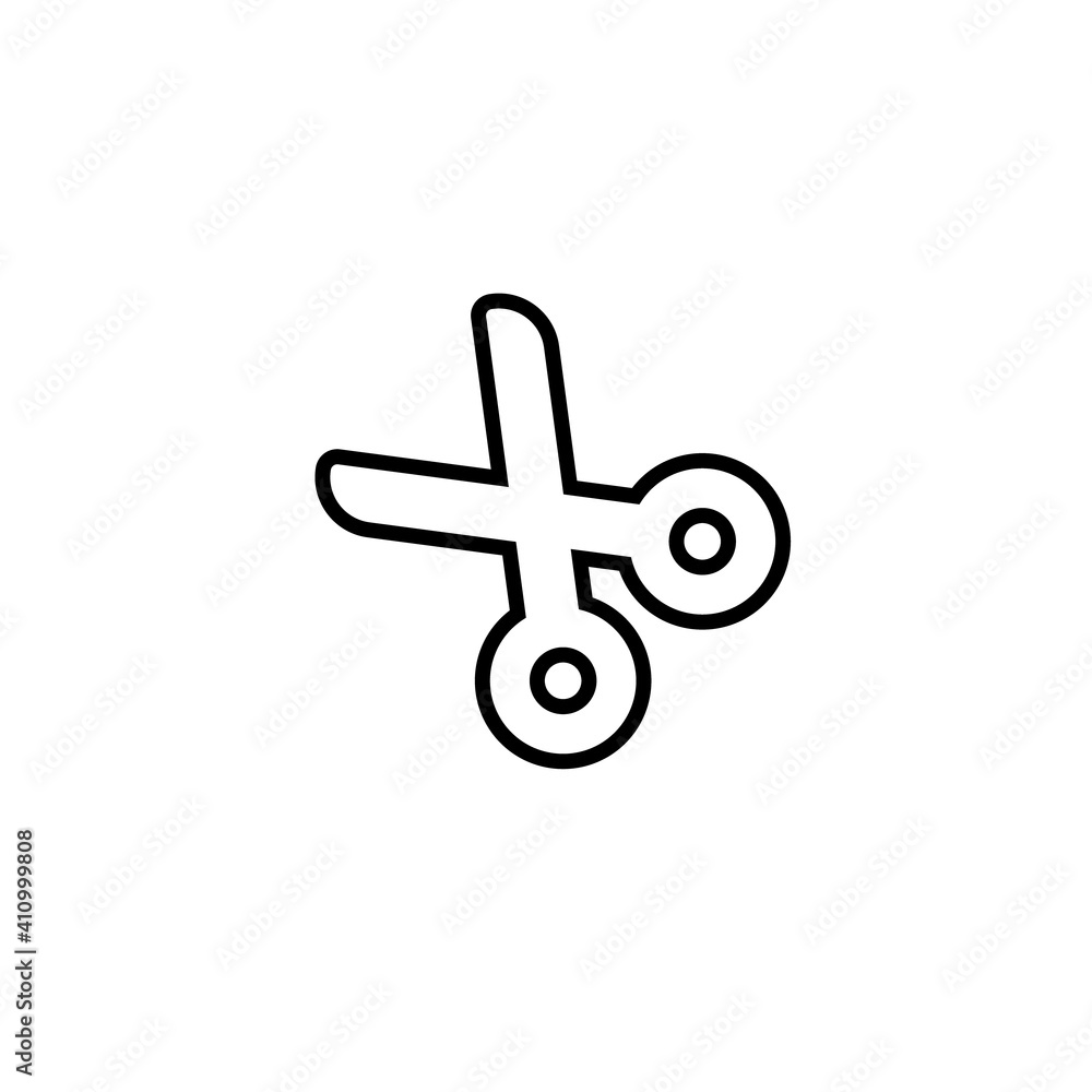 Scissors linear vector icon. Cutting element simple symbol. Scissors linear vector icon. Cutting element simple symbol.