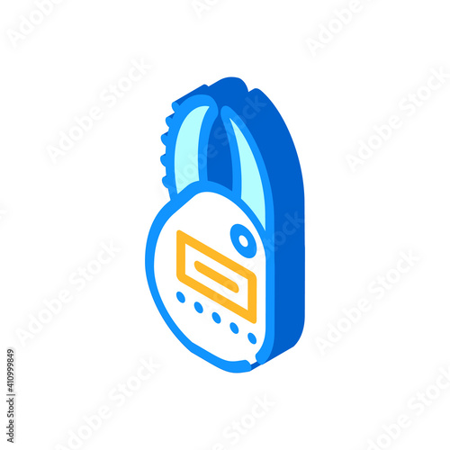 body fat percentage meter device isometric icon vector illustration