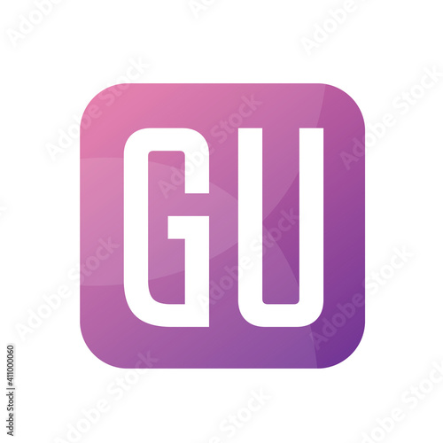 GU Letter Logo Design With Simple style