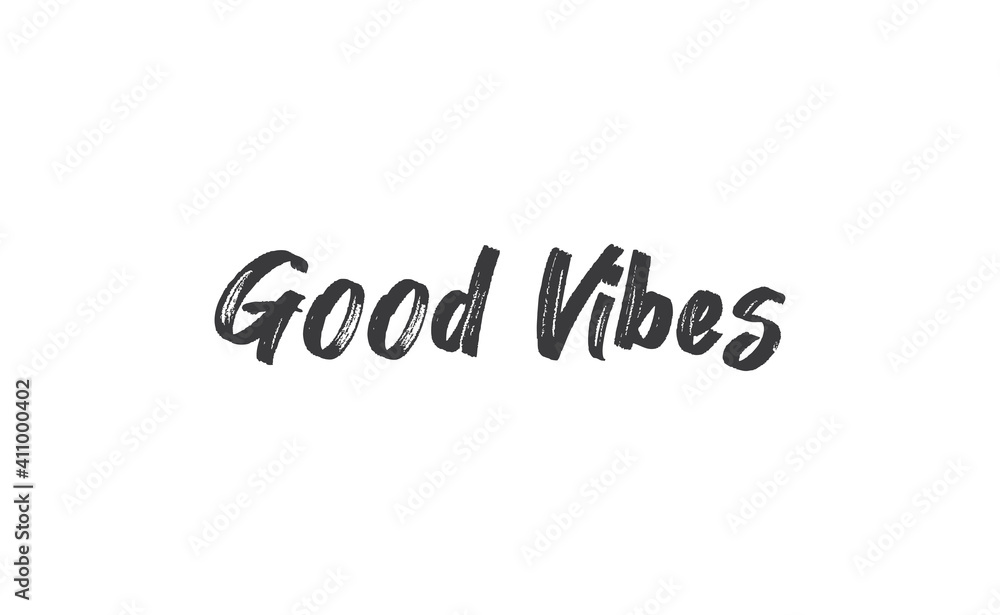 Good vibes calligraphic lettering. Vector text. Good vibes calligraphic lettering. Vector text.