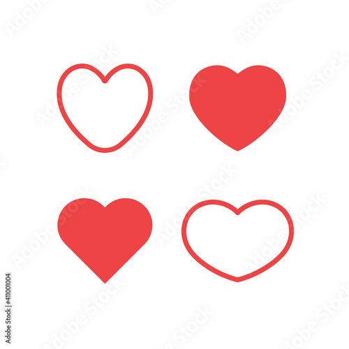 Hearts icon set. Valentine's day heart vector.