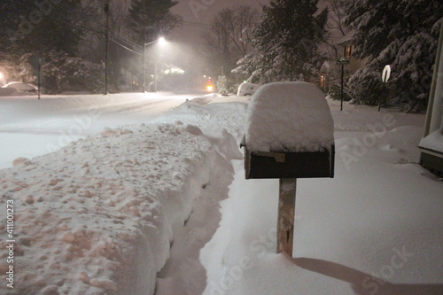 snow covered mailbox