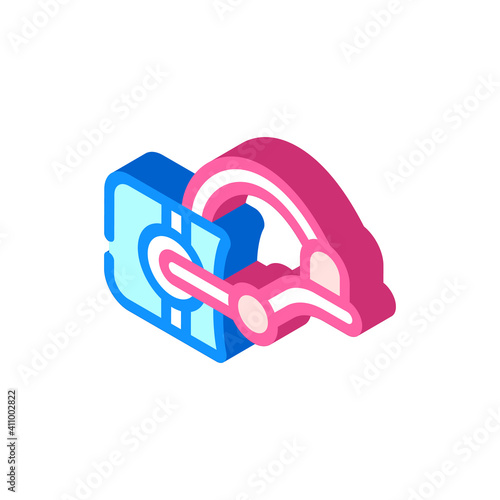 augemented reality mask design isometric icon vector illustration