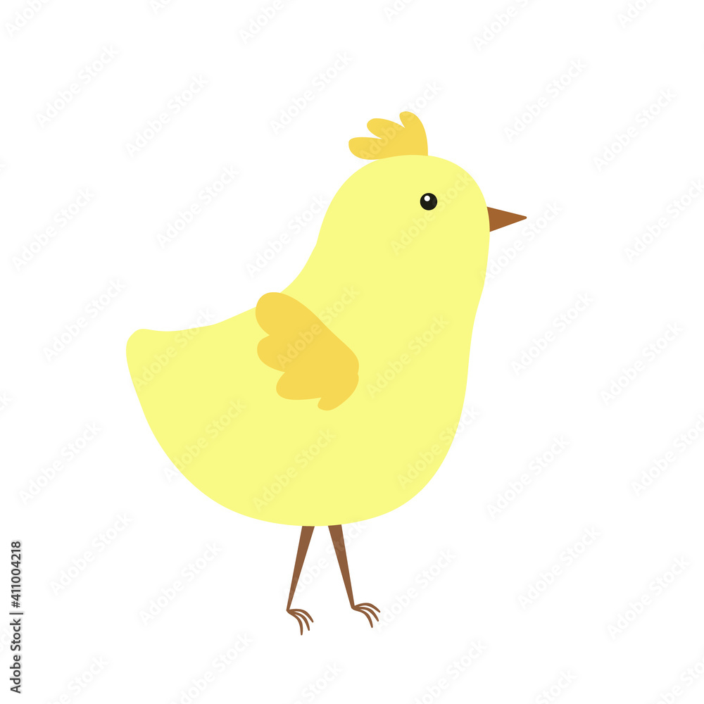 Little cute Easter chicken, funny yellow flat style cartoon character vector illustration, symbol of festive springtime period clipart for cards, banner, Easter decor Little cute Easter chicken, funny yellow flat style cartoon character vector illustration, symbol of festive springtime period clipart for cards, banner, Easter decor