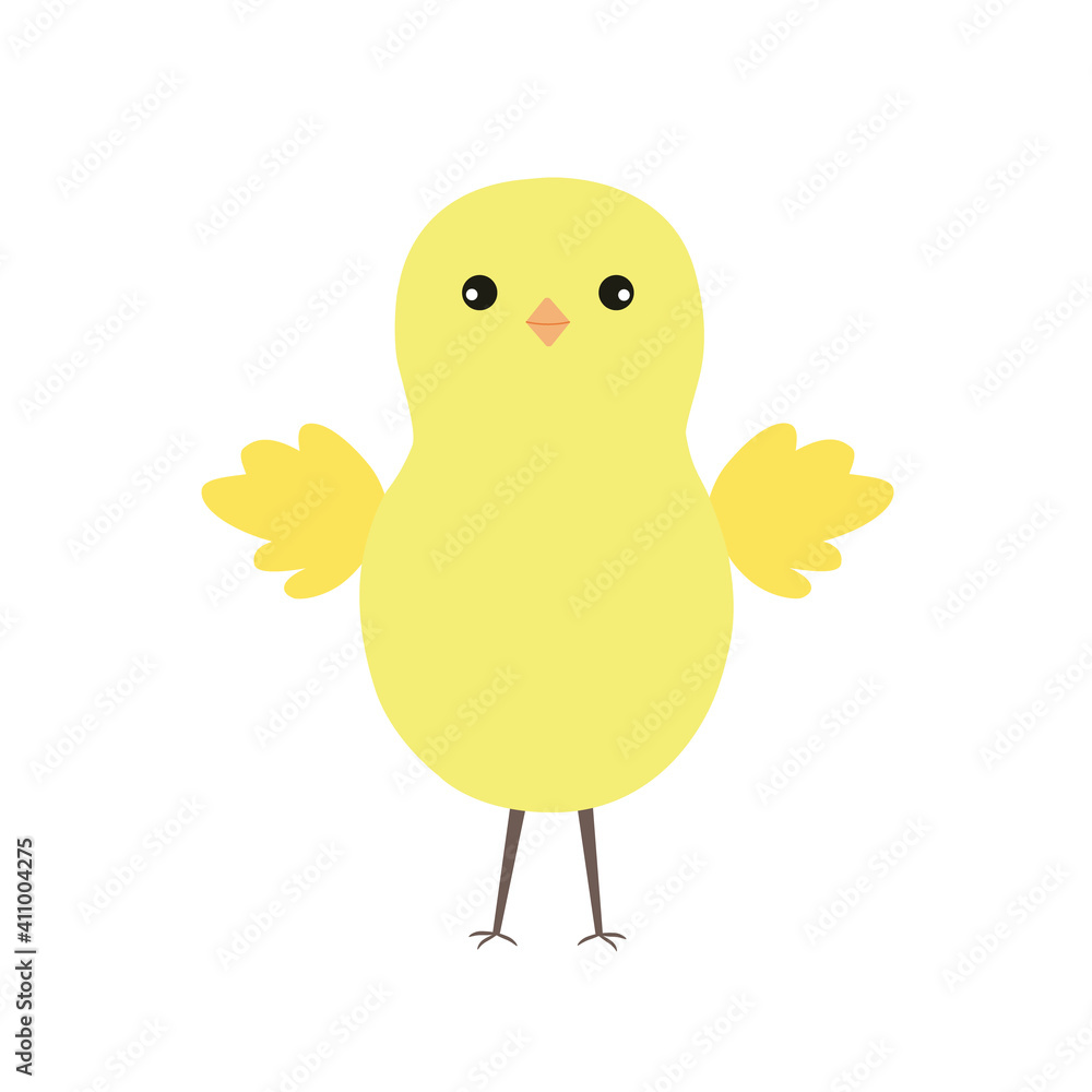 Little cute Easter chicken, funny yellow flat style cartoon character vector illustration, symbol of festive springtime period clipart for cards, banner, Easter decor Little cute Easter chicken, funny yellow flat style cartoon character vector illustration, symbol of festive springtime period clipart for cards, banner, Easter decor