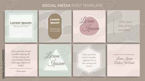 Set of social media post template with feminine design. good template for online advertising design.