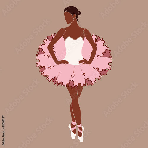 Ballerina silhouette. Vector ballet dancer illustration.