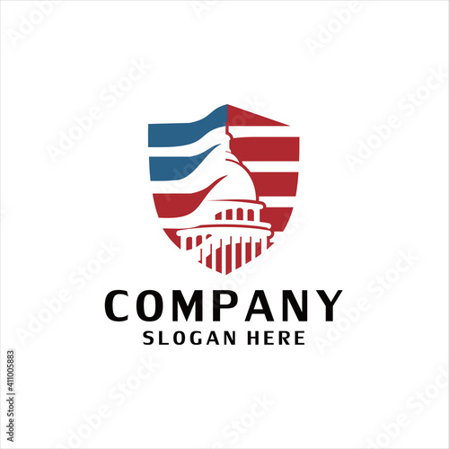 United States Capitol Building logo design. Capitol Hill Washington DC vector design. american icon logo inspiration
