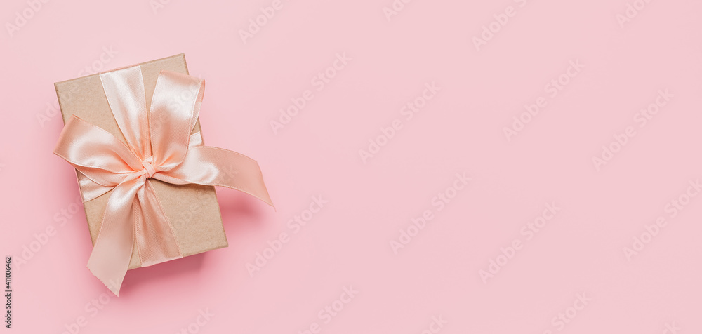 Gifts on pink background, love and valentine concept