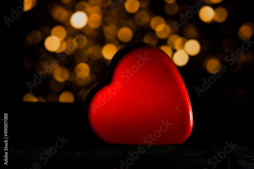 bokeh behind the box of love