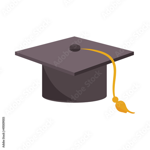 education graduation hat school icon flat design