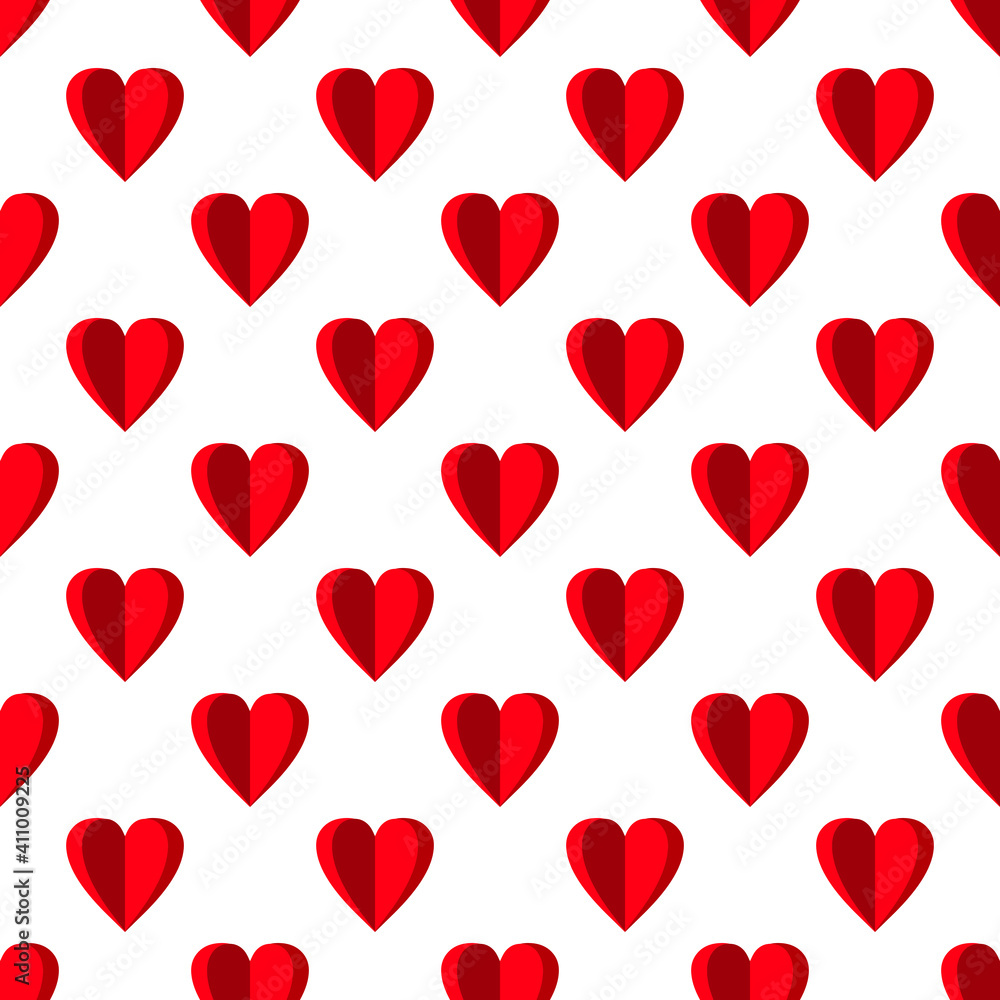 Red 3D hearts seamless pattern. Vector stock illustration eps10. Red 3D hearts seamless pattern. Vector stock illustration eps10.