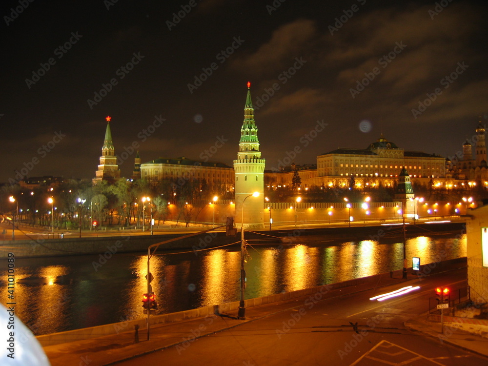 Moscow Russia, Kremlin at night