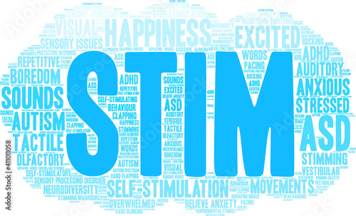 Stim Word Cloud on a white background. 