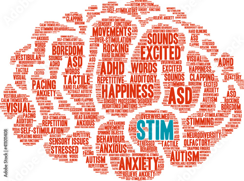 Stim Word Cloud on a white background. 