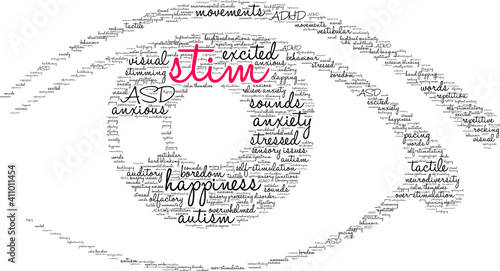 Stim Word Cloud on a white background. 
