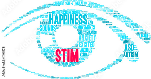 Stim Word Cloud on a white background. 