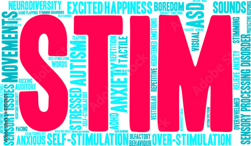 Stim Word Cloud on a white background. 