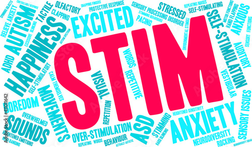 Stim Word Cloud on a white background. 