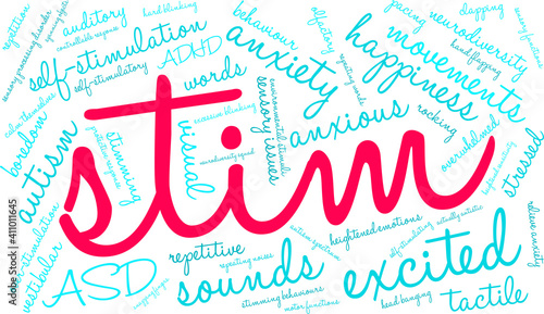 Stim Word Cloud on a white background. 