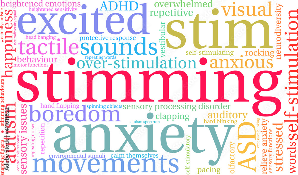 Fototapeta premium Stimming Word Cloud on a white background. 