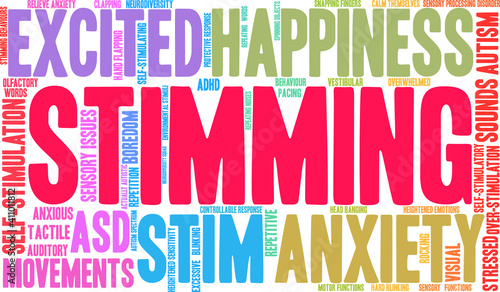 Stimming Word Cloud on a white background. 