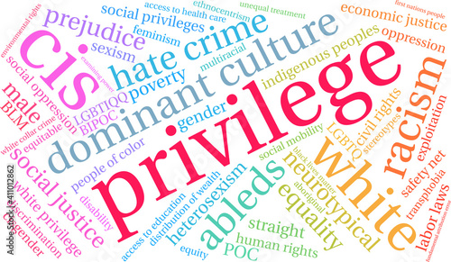 Privilege Word Cloud on a white background.