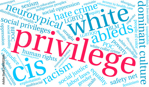 Privilege Word Cloud on a white background.