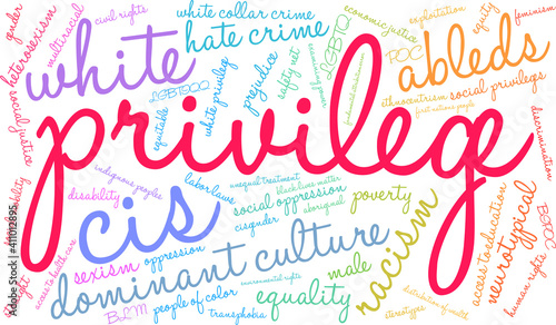 Privilege Word Cloud on a white background.