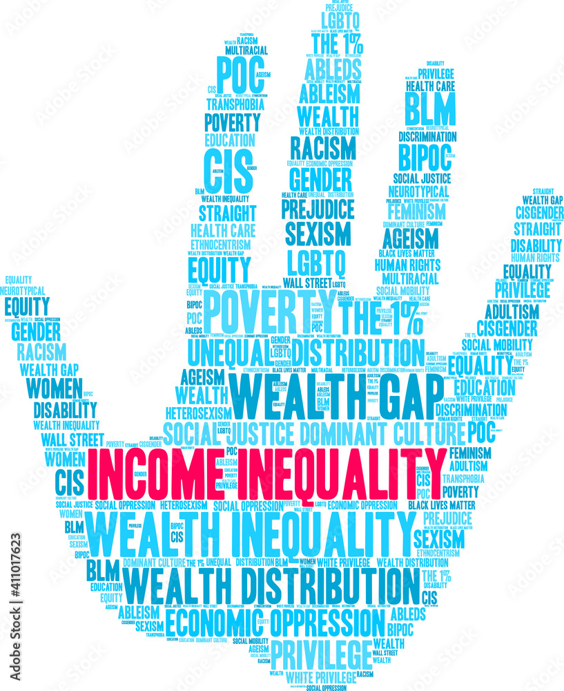 Income Inequality Word Cloud on a white background. Income Inequality Word Cloud on a white background.