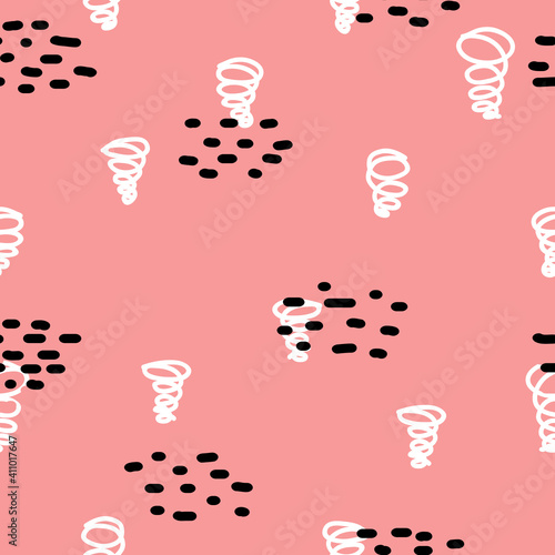 Simple tornado doodle repeat pattern design