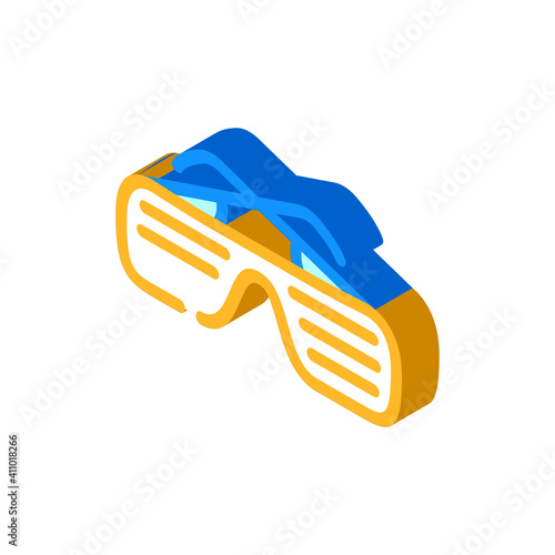 sunglasses rapper stylish accessory isometric icon vector illustration
