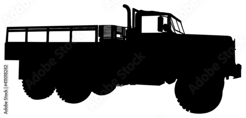 Military cargo vehicle  silhouette
