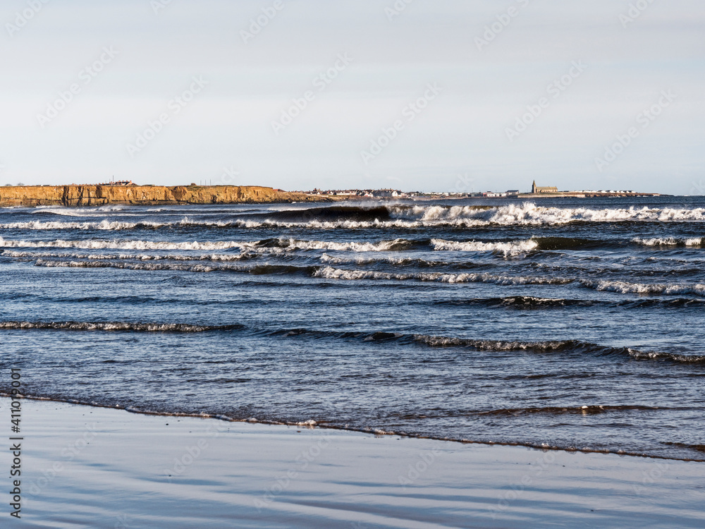 Coastal scene with cliffs and waves Coastal scene with cliffs and waves