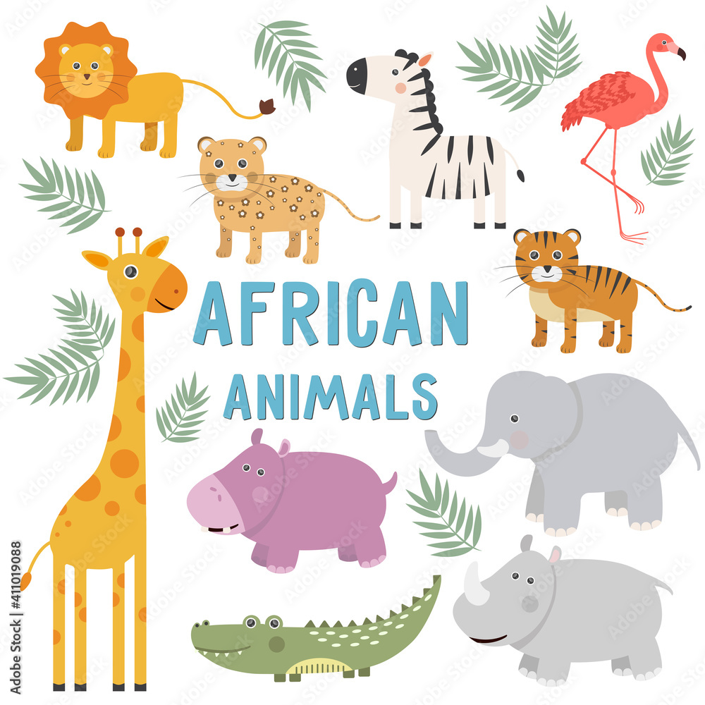 clipart animals africa set of illustrations savanna animals characters for kids clipart animals africa set of illustrations savanna animals characters for kids