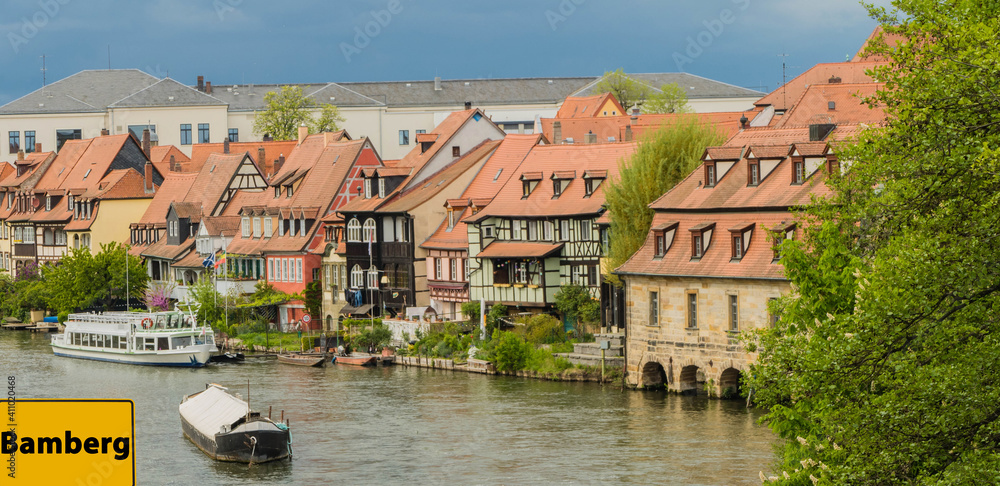Fotografie Ortsschild Bamberg Klein Venedig