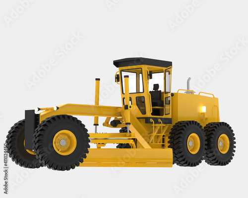 Принти на полотні Snow plow machine isolated on grey background