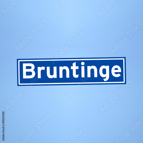 Bruntinge place name sign in the Netherlands