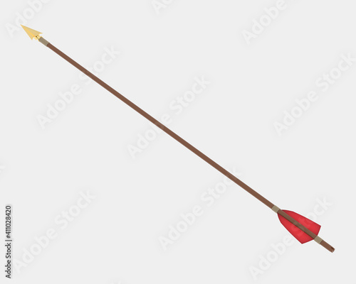 Obraz na płótnie Bow arrow isolated on background. 3d rendering - illustration