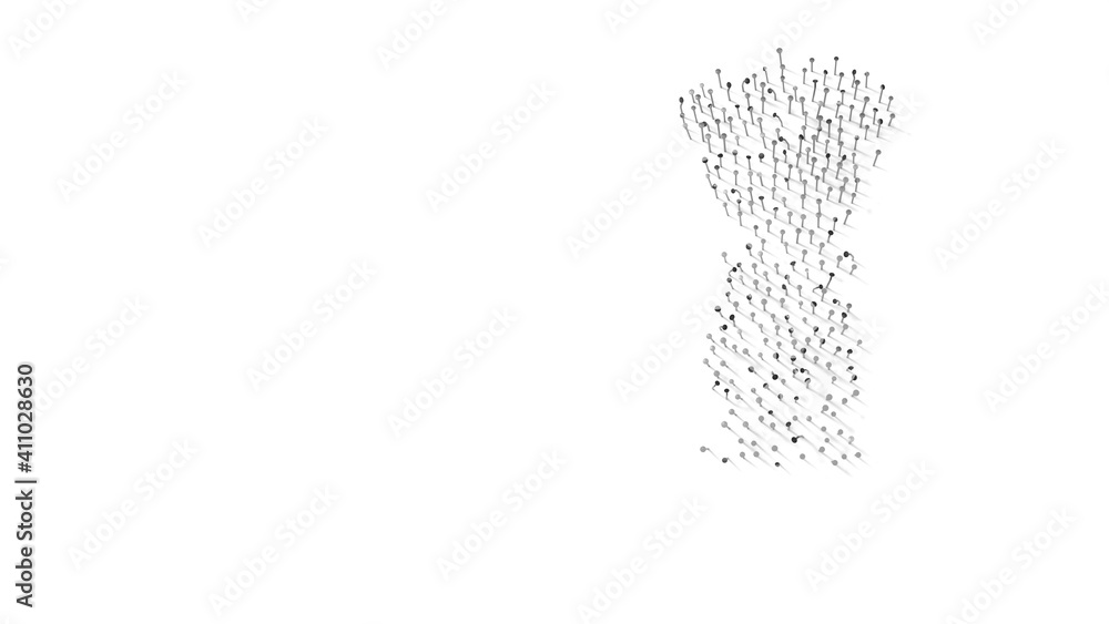 3d rendering of nails in shape of symbol of shaving brush with shadows isolated on white background 3d rendering of nails in shape of symbol of shaving brush with shadows isolated on white background