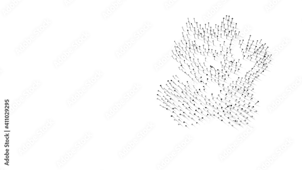 3d rendering of nails in shape of symbol of maneki neko with shadows isolated on white background 3d rendering of nails in shape of symbol of maneki neko with shadows isolated on white background