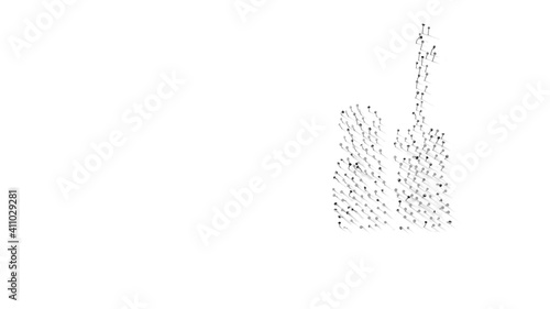 3d rendering of nails in shape of symbol of mascara with shadows isolated on white background