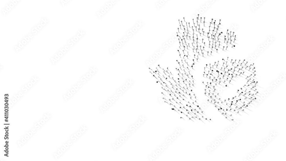 3d rendering of nails in shape of symbol of clean hand with shadows isolated on white background 3d rendering of nails in shape of symbol of clean hand with shadows isolated on white background