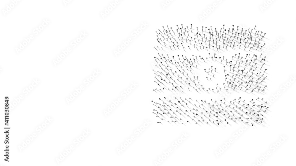3d rendering of nails in shape of symbol of Argentina with shadows isolated on white background 3d rendering of nails in shape of symbol of Argentina with shadows isolated on white background